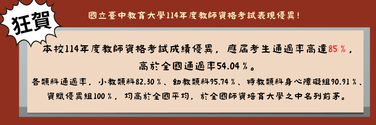 本校114年度教師資格考試表現優異